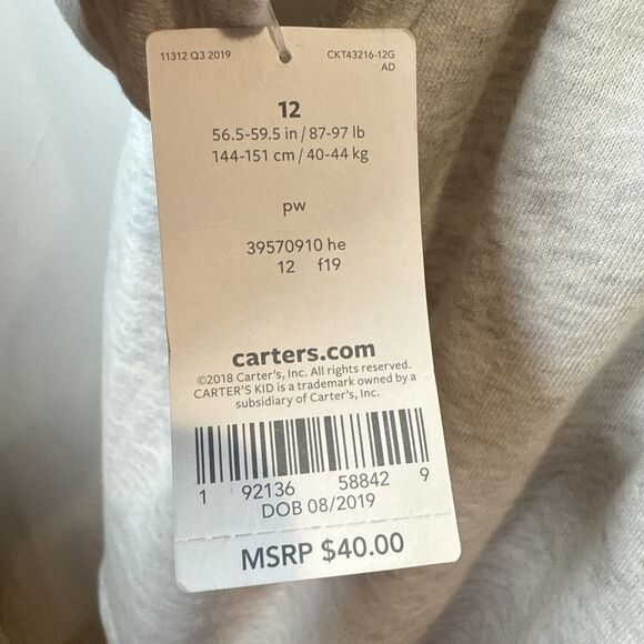 Carter’s Kids Fleece Dress Hoodie Sequin Fox? Cat? Girls Size 12 NWT - Picture 11 of 15